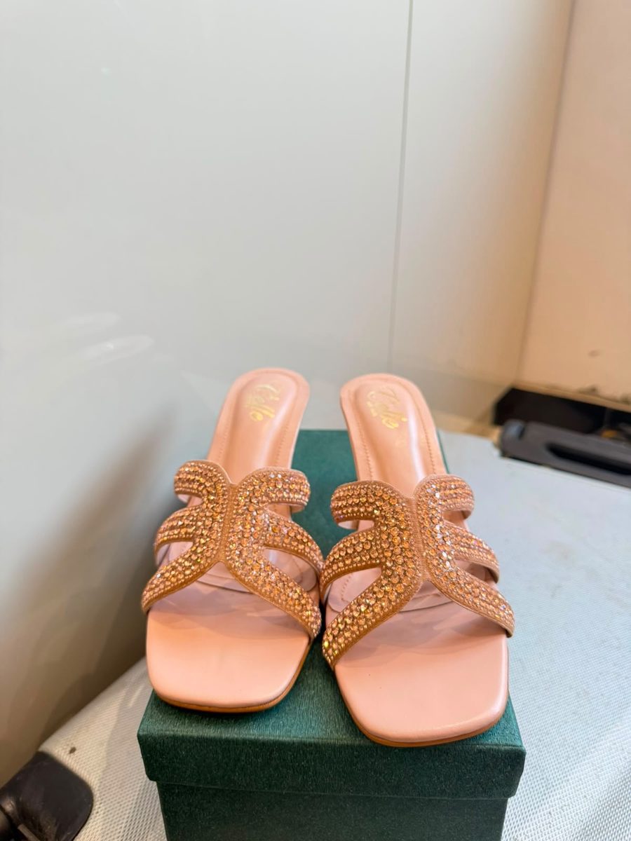 Crystal H-Strap Mule — Copper
