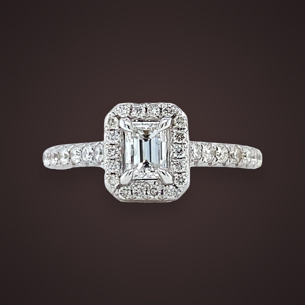 Emerald Halo Ring