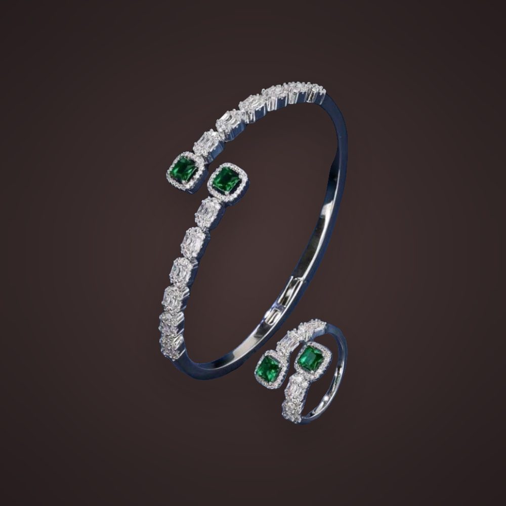 Emerald Squares Cuff