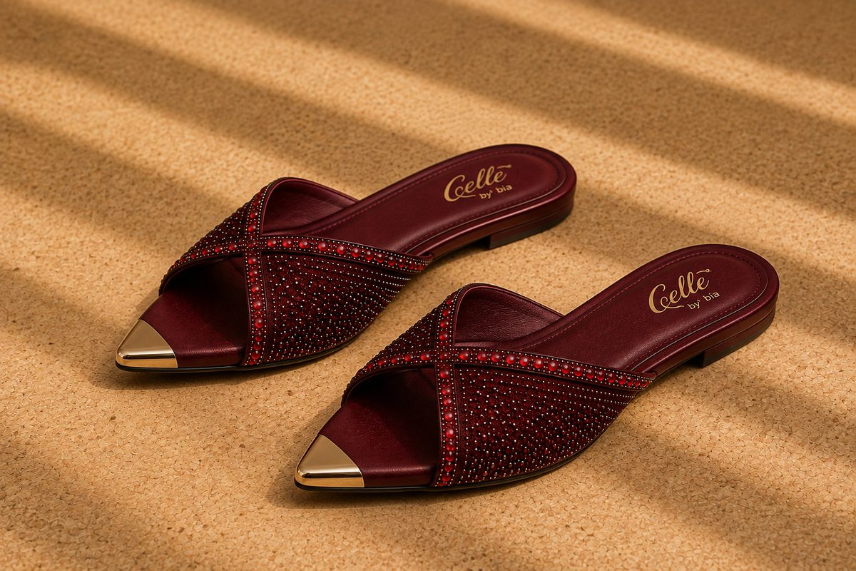 Crystal Twist Slides — Bordeaux