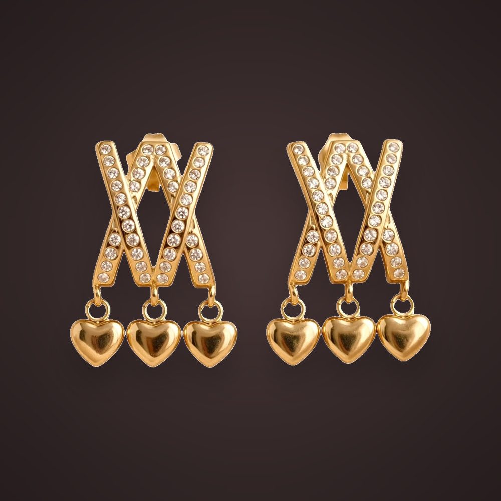 Kiss & Heart Drop Earrings